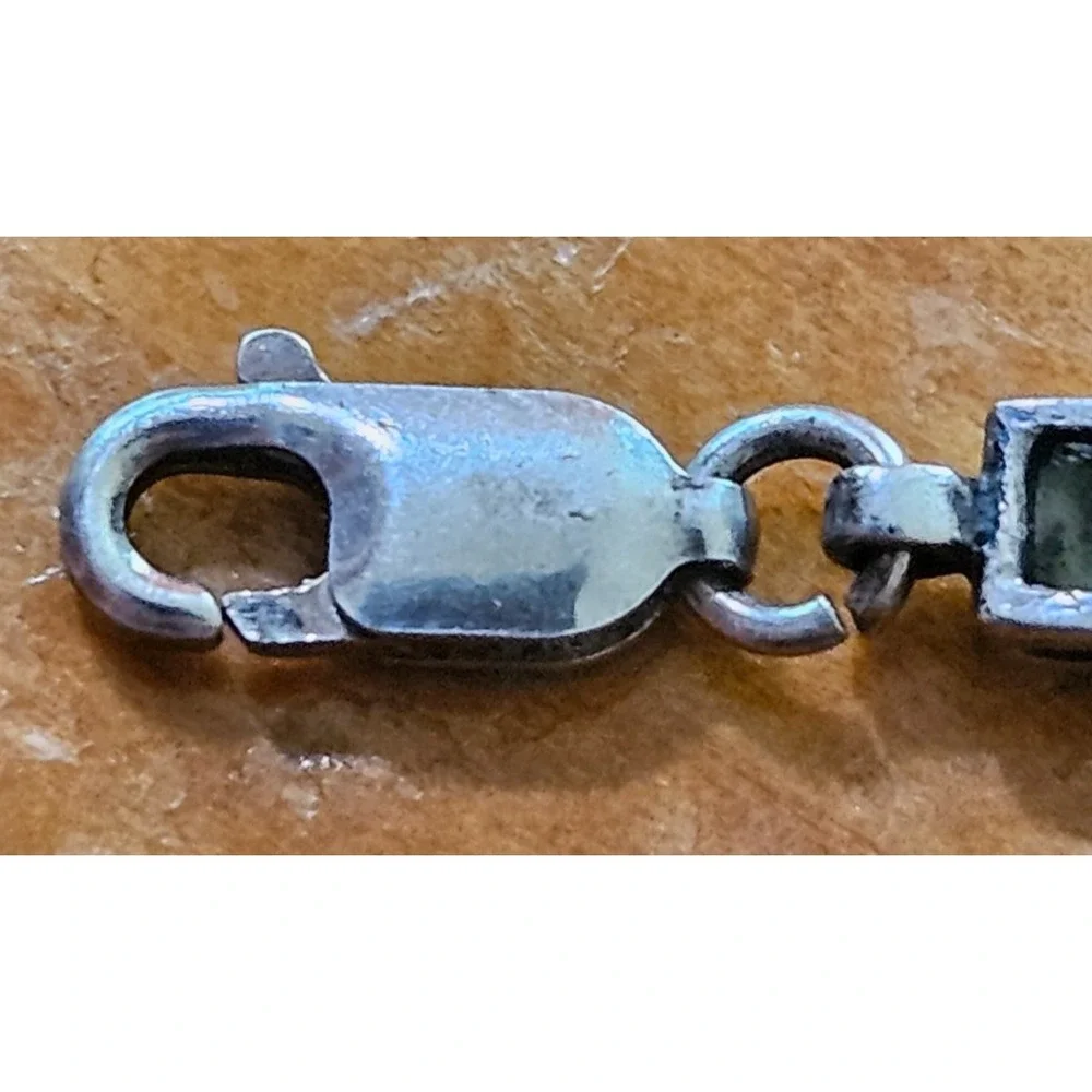 Natural Sleeping Beauty Turquoise set in a 925 Tennis Bracelet made in AZ - Picture 3 of 16